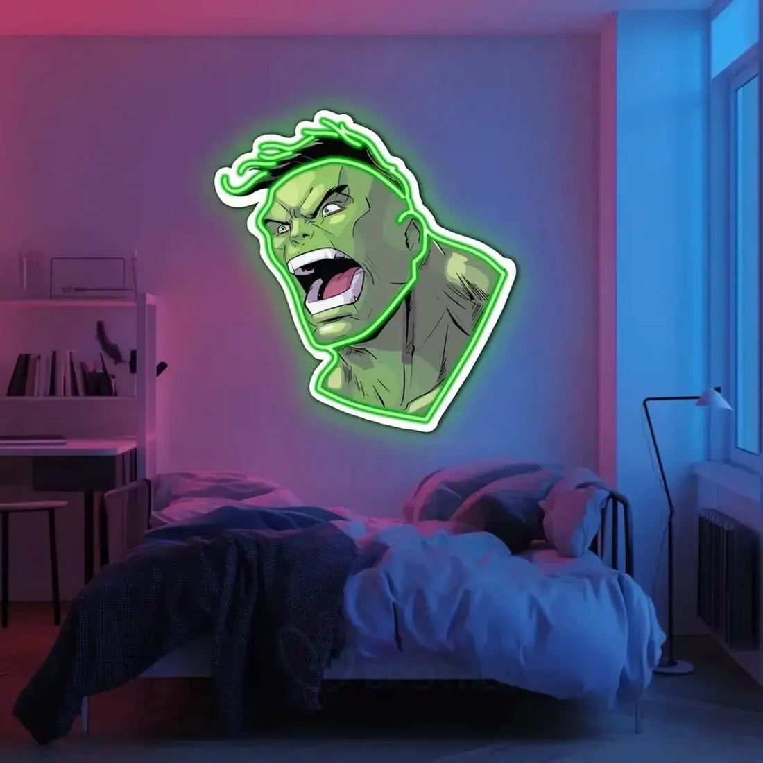 Hulk UV-Printed Neon Sign – Marvel Wall Decor