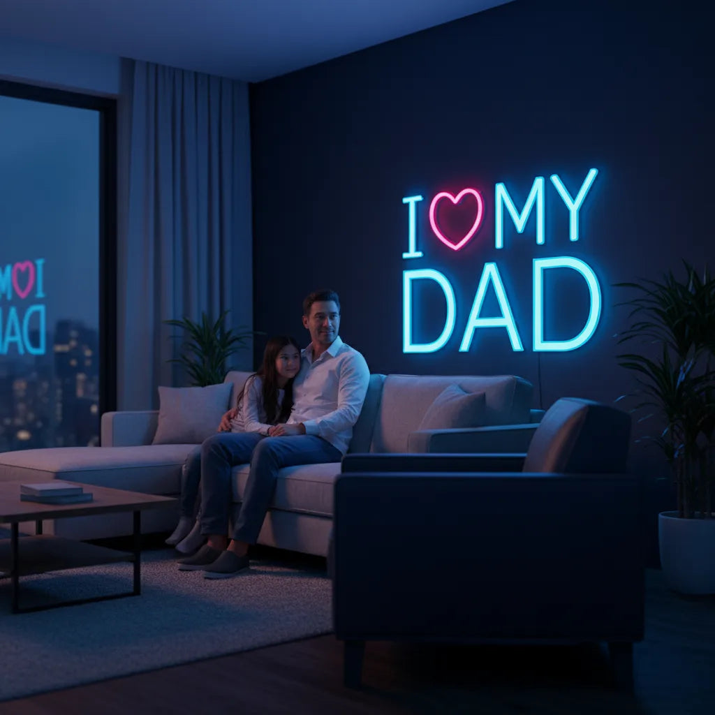 I Love My Dad Neon Sign LED Father's Day Gift