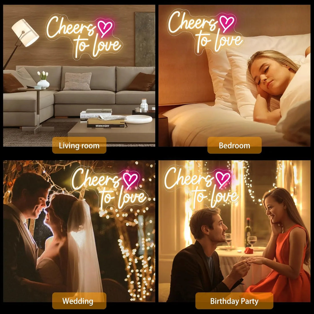 "Cheers to Love" Neon Sign - Wedding LED Gift
