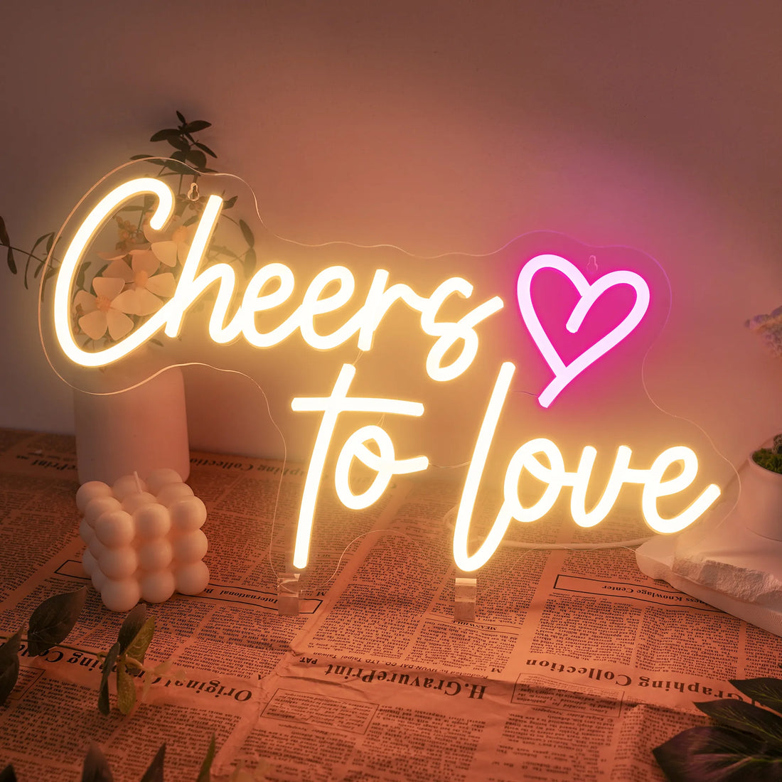 "Cheers to Love" Neon Sign - Wedding LED Gift