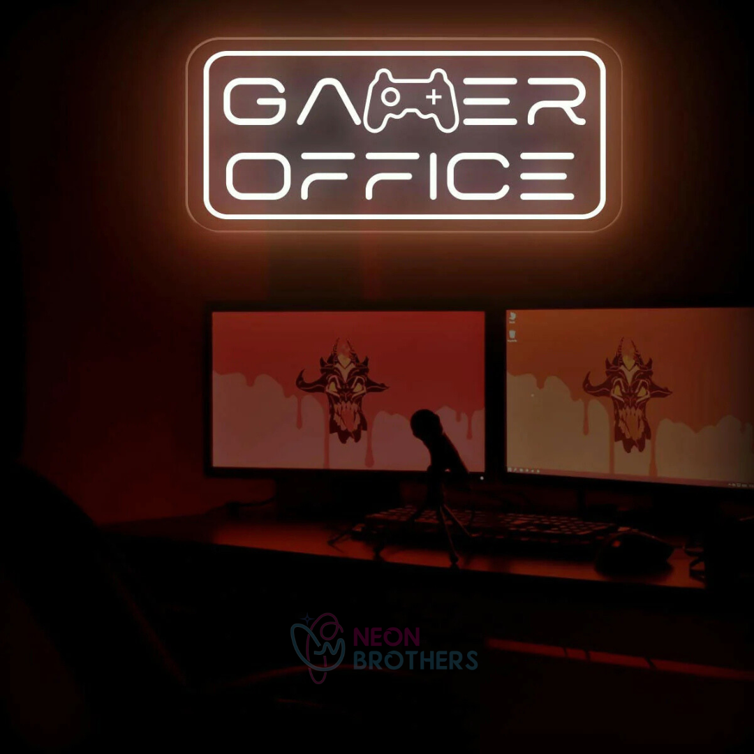 Gamer Office Neon Sign – Workspace Wall Art