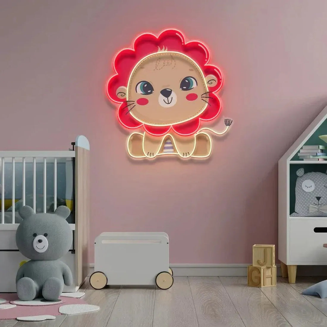 Cute Baby Lion Neon Sign – A Roaringly Adorable Glow for Kids' Rooms - Neon Brothers