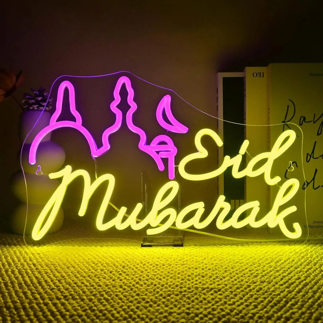 Eid Mubarak Neon Sign – Ramadan LED Wall Decor | Islamic Festive Light - Neon Brothers