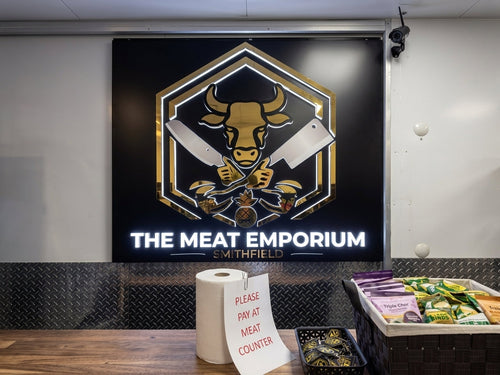 3D Metallic Sign For Butcher Shop- The Meat Emporium Smithfield