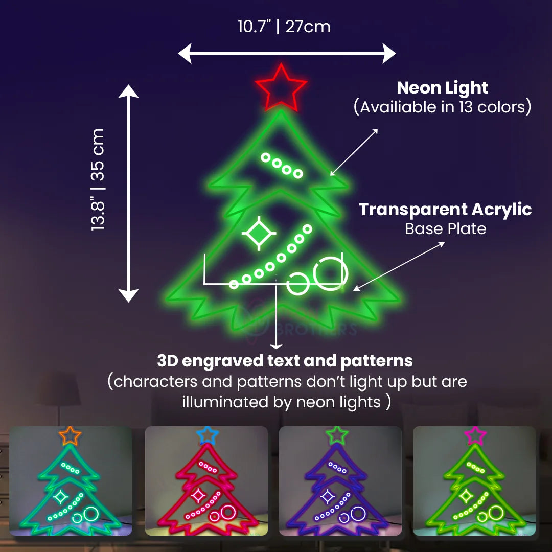 Christmas Tree -  Laser Engraved Neon Sign