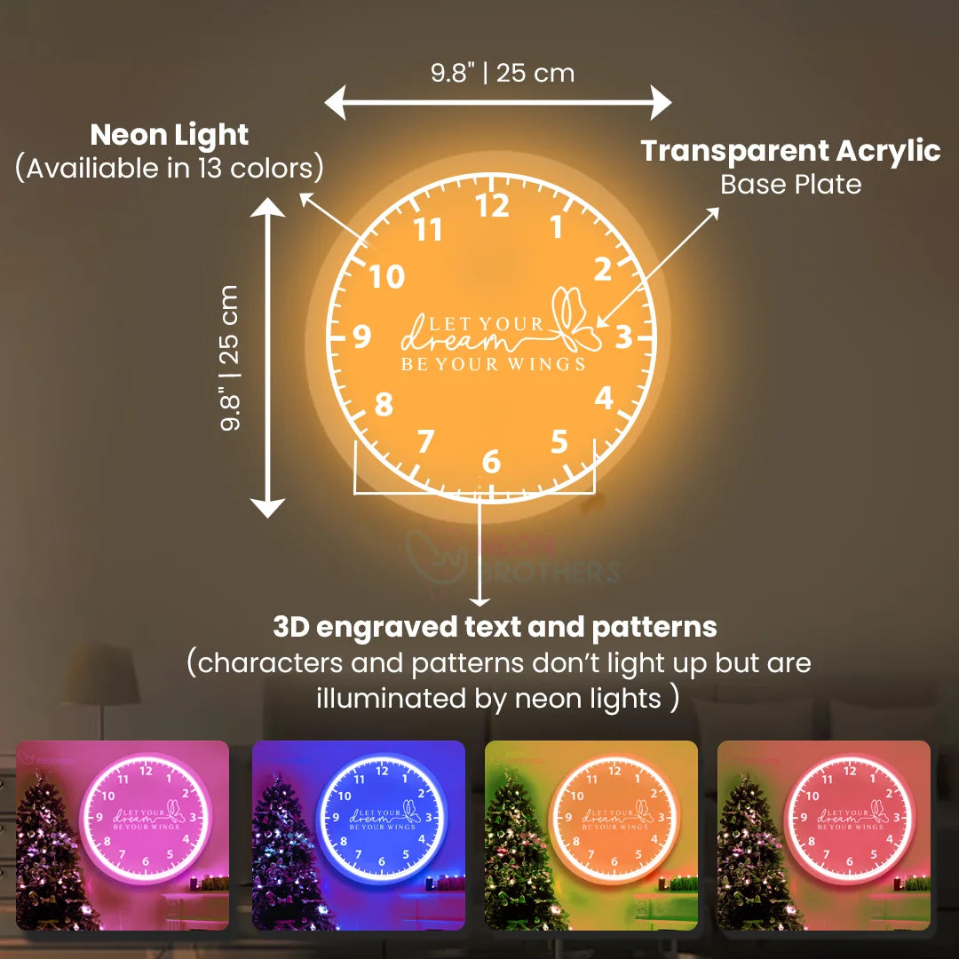 Inspirational Neon Clock