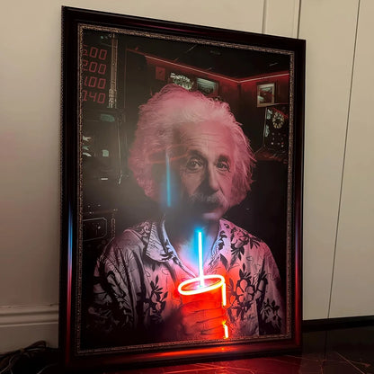 Albert Einstein Neon Painting – A Brilliant Fusion of Art & Light