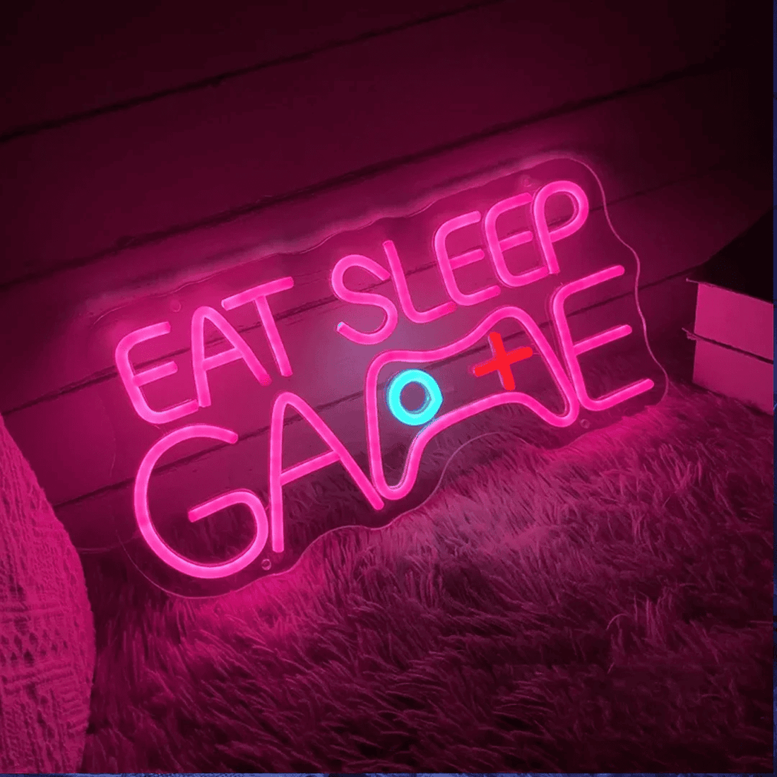 'Eat Sleep Game' Neon led Sign for Gaming Rooms