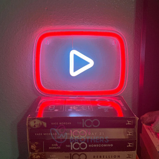 YouTube Channel Streaming Neon Sign – Custom LED Sign for Game Rooms & Studios