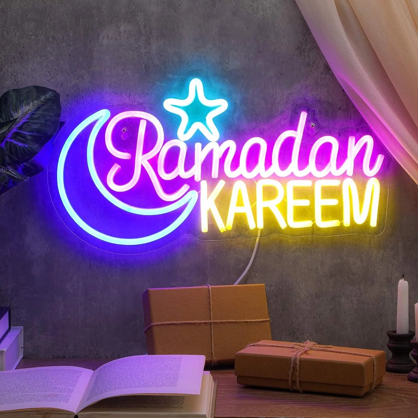 Ramadan Kareem Neon Sign – Large LED Light for Islamic Holiday & Home Décor