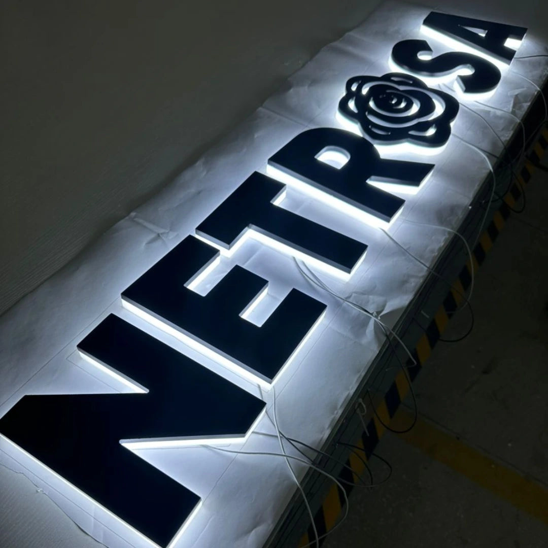 3D Backlit LED Letter Sign – Custom Metal Glow Sign for Stores & Offices