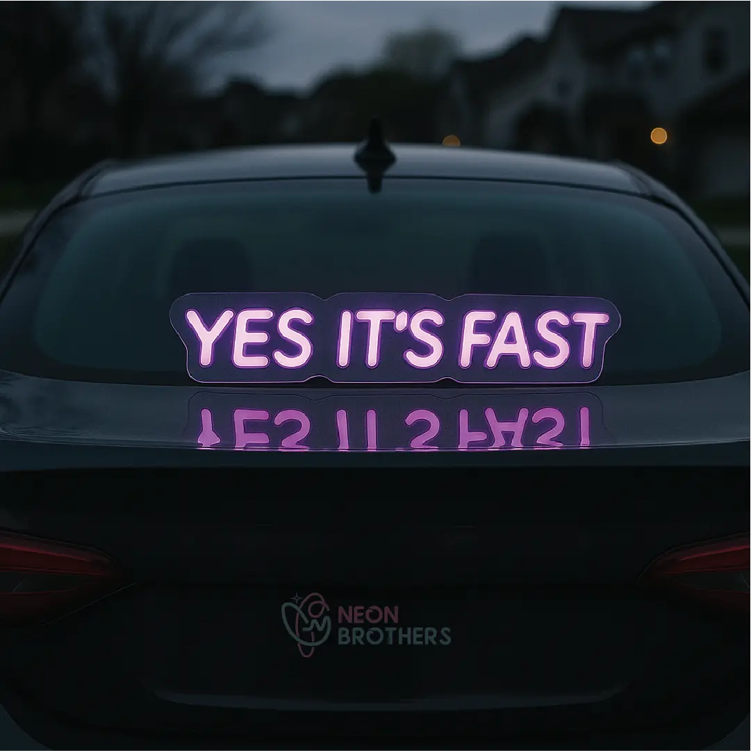 Yes It's Fast Neon Sign – Pink LED Statement for Car Enthusiast