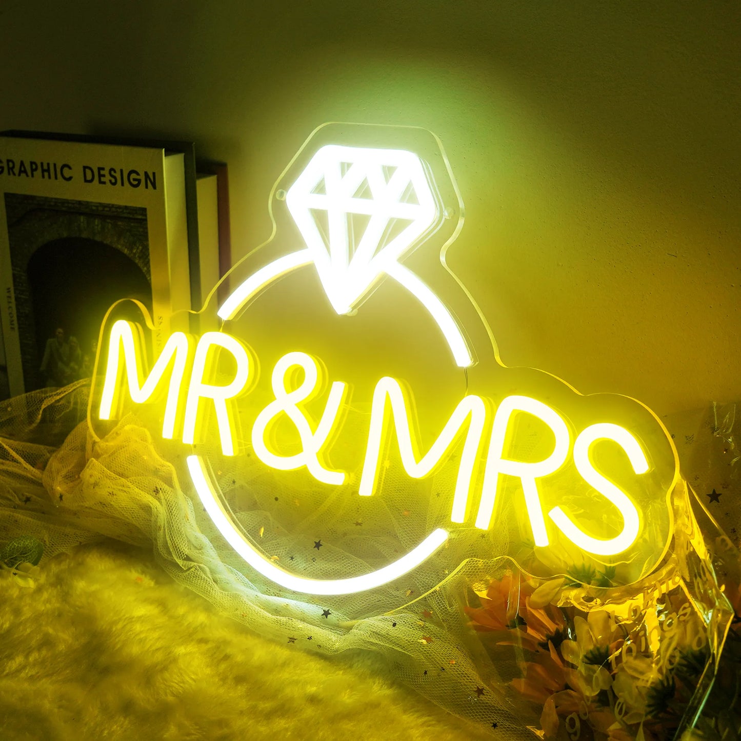 Mr & Mrs Neon Sign – Elegant LED Wall Decor for Weddings & Romantic Spaces