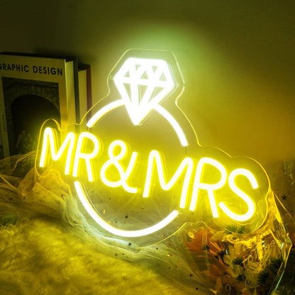 Mr & Mrs Neon Sign – Elegant LED Wall Decor for Weddings & Romantic Spaces