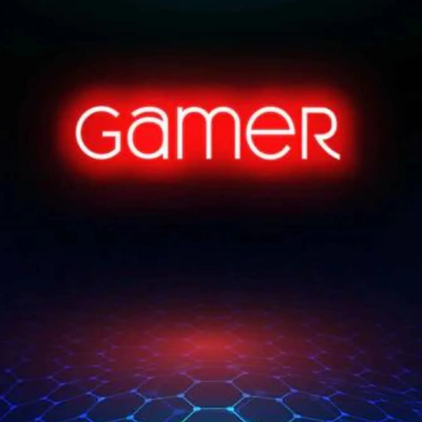 A red color neon sign says Gamer in beautiful ,stylish font