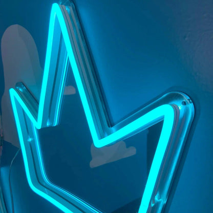 Mini Light Blue Crown with mirror acrylic LED neon sign!-Neonsigns-45 x 90 cm-Ice Blue-Neon Brothers