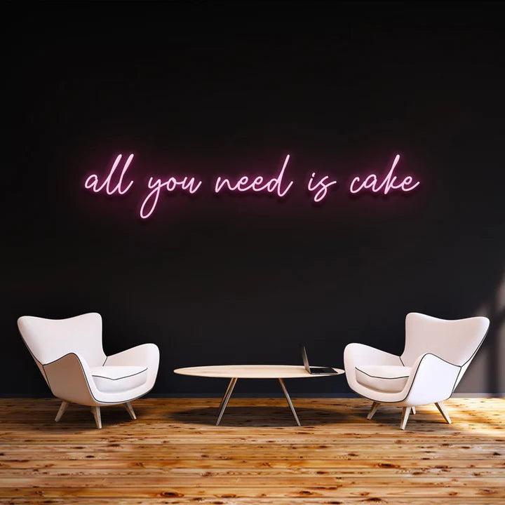 ''All you need is cake'' - LED Neon Sign-Neonsigns-45 x 90 cm-Pink-No thanks-Neon Brothers