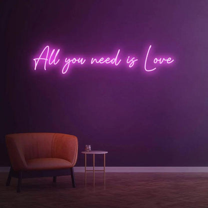 All you need is Love - LED Neon Sign-Neonsigns-Pink-45 x 90 cm-Neon Brothers