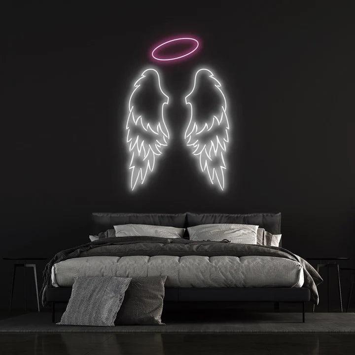 "ANGEL WINGS" MULTICOLOUR NEON SIGN-Neonsigns-45 x 90 cm-Pink-Cut to Shape-Neon Brothers