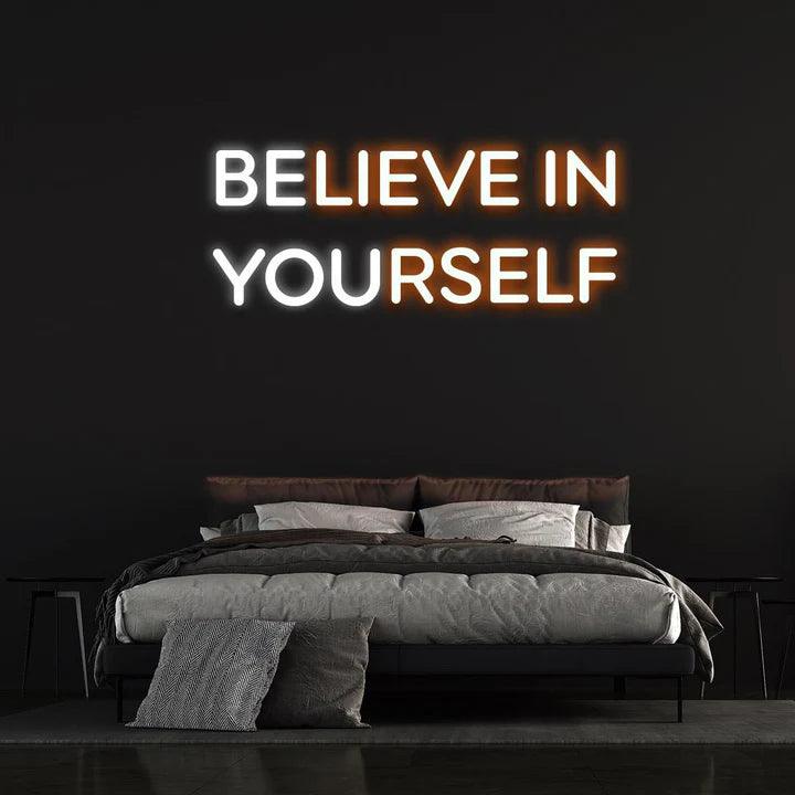 BELIEVE IN YOURSELF NEON SIGN (BE YOU)-Neonsigns-Orange-45 x 90 cm-Neon Brothers