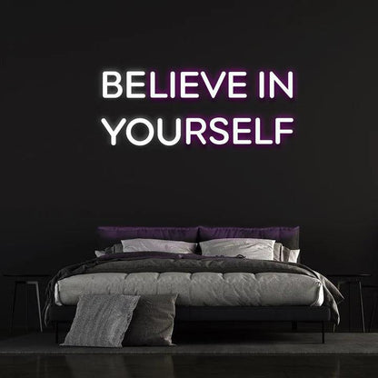 BELIEVE IN YOURSELF NEON SIGN (BE YOU)-Neonsigns-Purple-45 x 90 cm-Neon Brothers