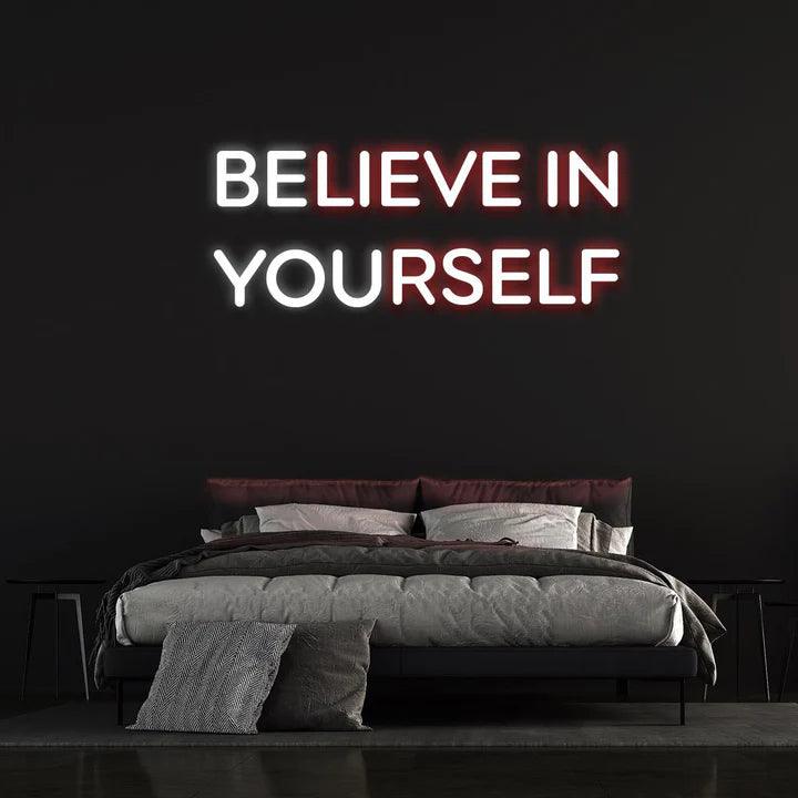 BELIEVE IN YOURSELF NEON SIGN (BE YOU)-Neonsigns-Red-45 x 90 cm-Neon Brothers