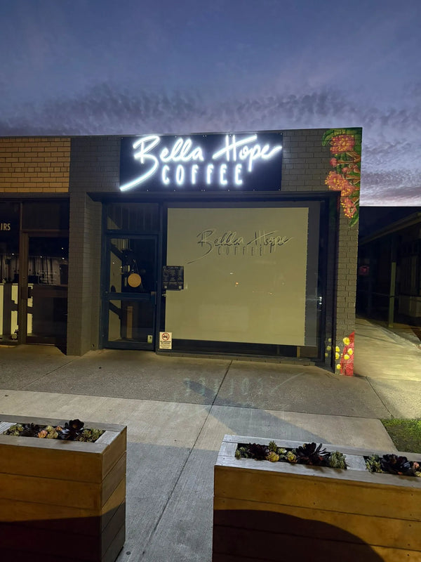 Bella Hope Coffee after 3D channel letters installation Melbourne VIC - Neon Brothers