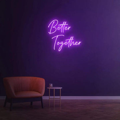 Better Together - LED Neon Sign-Neonsigns-Purple-45 x 90 cm-No thanks-Neon Brothers