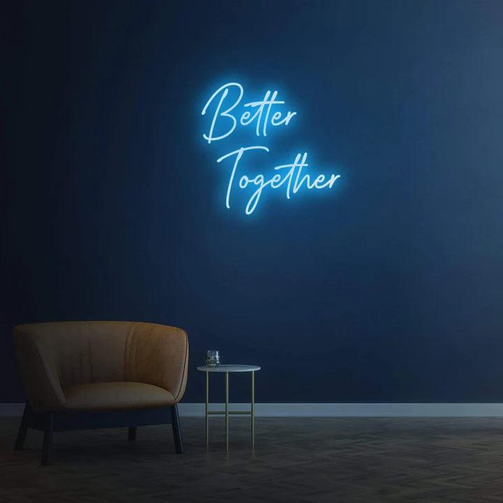 Better Together - LED Neon Sign-Neonsigns-Teal-45 x 90 cm-No thanks-Neon Brothers