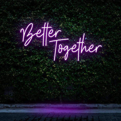 "BETTER TOGETHER" NEON SIGN-Neonsigns-45 x 90 cm-Purple-Cut to Shape-Neon Brothers