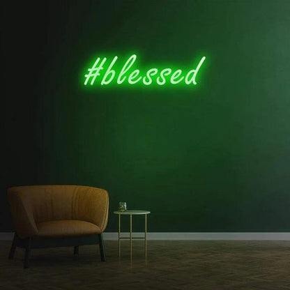 #BLESSED NEON SIGN-Neonsigns-45 x 90 cm-Green-Neon Brothers