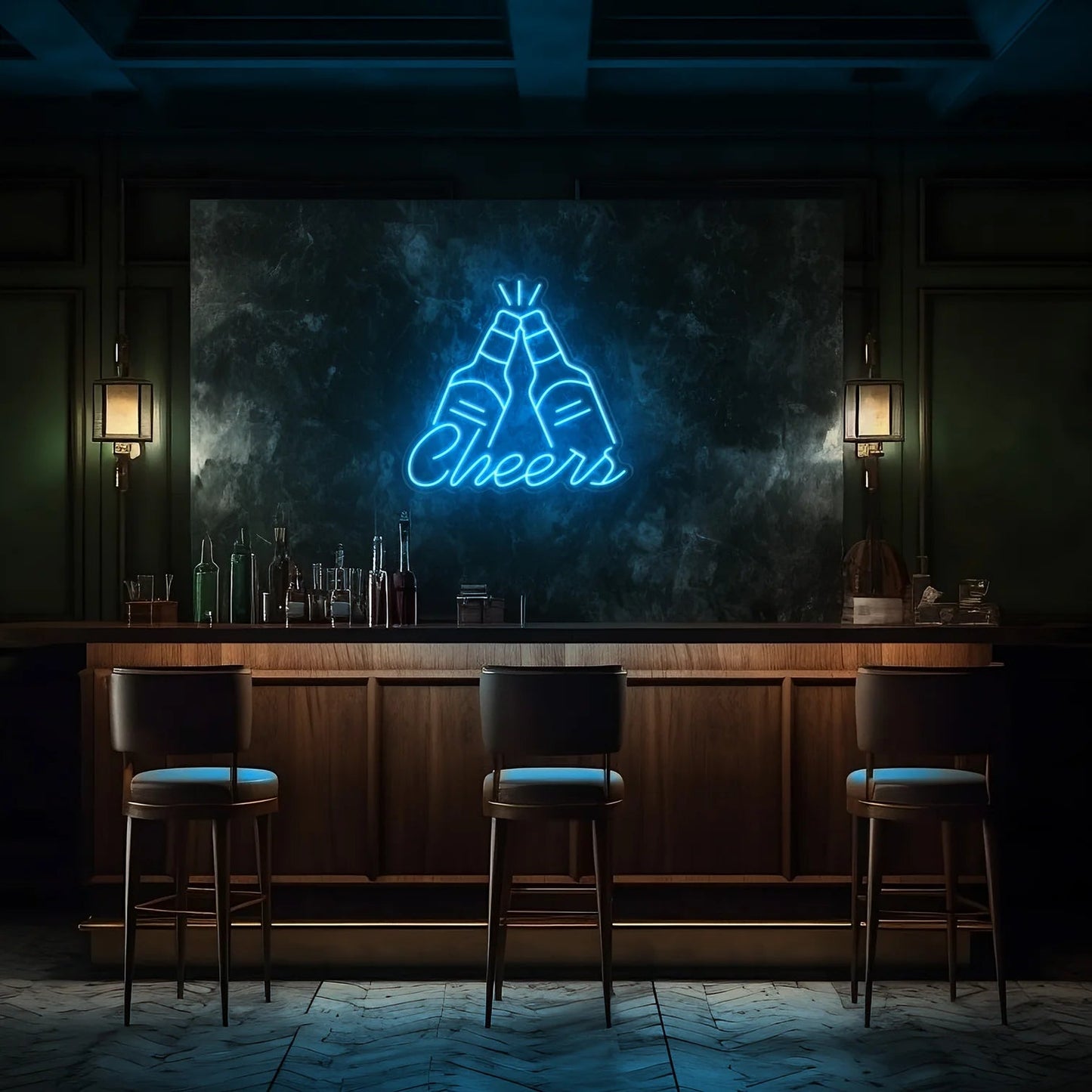 Cheers LED Neon Sign!-Neonsigns-45 x 90 cm-Ice Blue-Neon Brothers