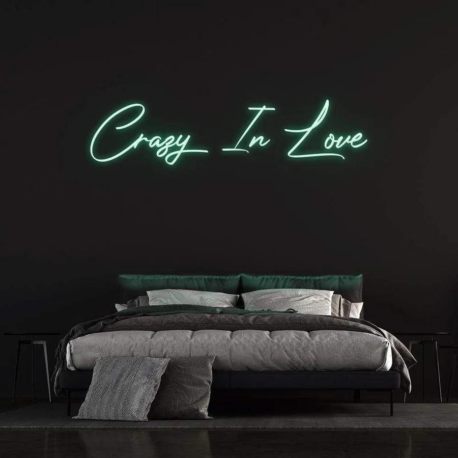 ''Crazy in Love'' - LED Neon Sign-Neonsigns-45 x 90 cm-Green-Neon Brothers