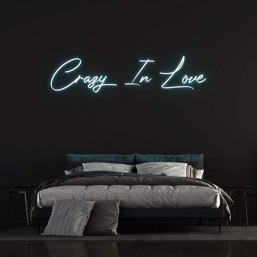 ''Crazy in Love'' - LED Neon Sign-Neonsigns-45 x 90 cm-Ice Blue-Neon Brothers