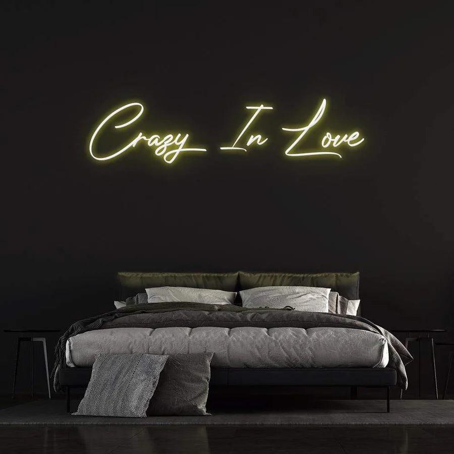 ''Crazy in Love'' - LED Neon Sign-Neonsigns-45 x 90 cm-Yellow-Neon Brothers