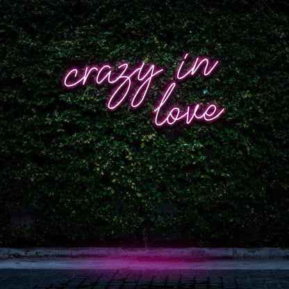 "CRAZY IN LOVE" NEON SIGN-Neonsigns-45 x 90 cm-Pink-Cut to Shape-Neon Brothers