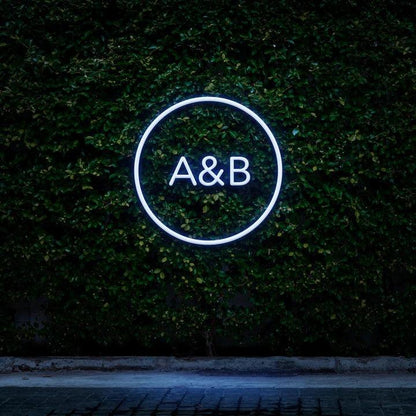 Custom Circle Initials - LED Neon Sign-Neonsigns-45 x 90 cm-Blue-Neon Brothers