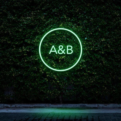 Custom Circle Initials - LED Neon Sign-Neonsigns-45 x 90 cm-Green-Neon Brothers