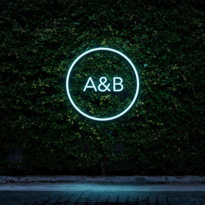 Custom Circle Initials - LED Neon Sign-Neonsigns-45 x 90 cm-Ice Blue-Neon Brothers