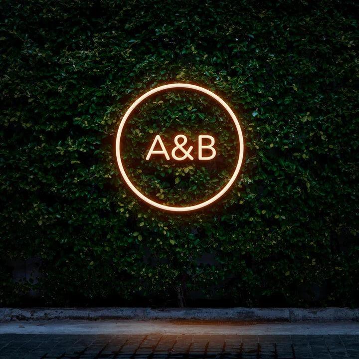 Custom Circle Initials - LED Neon Sign-Neonsigns-45 x 90 cm-Orange-Neon Brothers