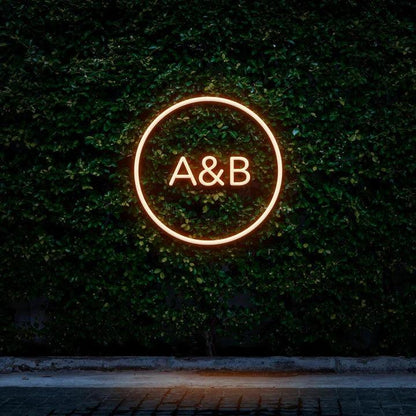 Custom Circle Initials - LED Neon Sign-Neonsigns-45 x 90 cm-Orange-Neon Brothers