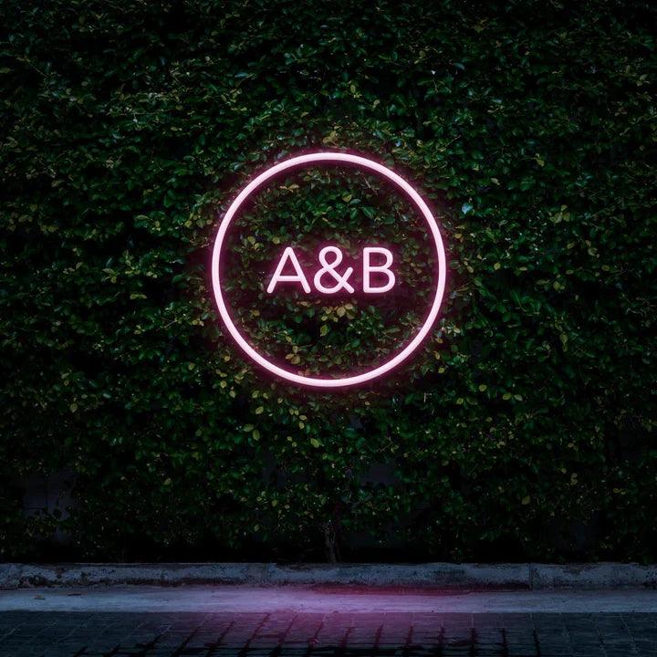 Custom Circle Initials - LED Neon Sign-Neonsigns-45 x 90 cm-Pink-Neon Brothers