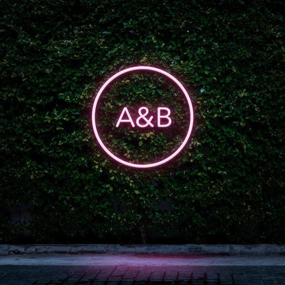 Custom Circle Initials - LED Neon Sign-Neonsigns-45 x 90 cm-Pink-Neon Brothers