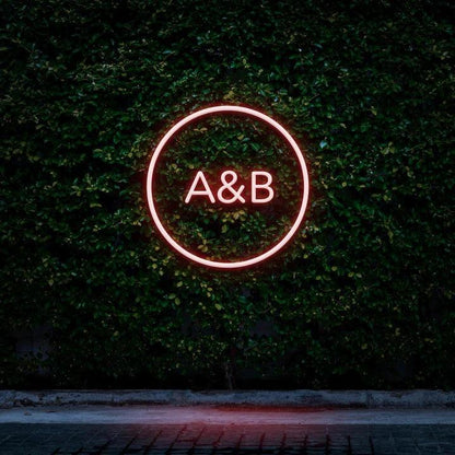 Custom Circle Initials - LED Neon Sign-Neonsigns-45 x 90 cm-Red-Neon Brothers