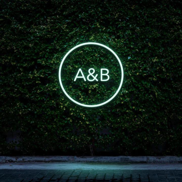 Custom Circle Initials - LED Neon Sign-Neonsigns-45 x 90 cm-Teal-Neon Brothers