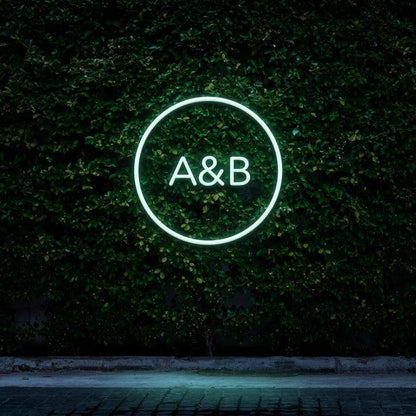 Custom Circle Initials - LED Neon Sign-Neonsigns-45 x 90 cm-Teal-Neon Brothers