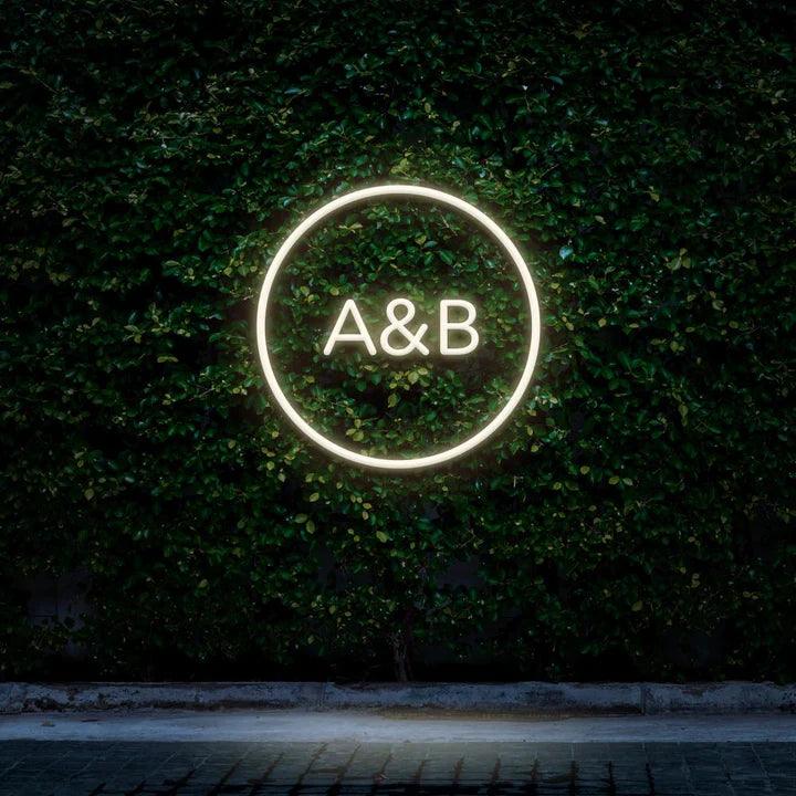 Custom Circle Initials - LED Neon Sign-Neonsigns-45 x 90 cm-Warm White-Neon Brothers