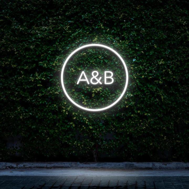 Custom Circle Initials - LED Neon Sign-Neonsigns-45 x 90 cm-White-Neon Brothers