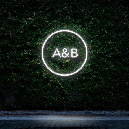 Custom Circle Initials - LED Neon Sign-Neonsigns-45 x 90 cm-White-Neon Brothers