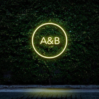 Custom Circle Initials - LED Neon Sign-Neonsigns-45 x 90 cm-Yellow-Neon Brothers